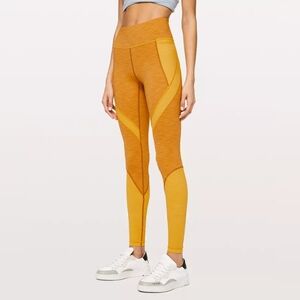 Lululemon Early Extension HR Tight 28" Size 4 In Heathered Fools Gold
